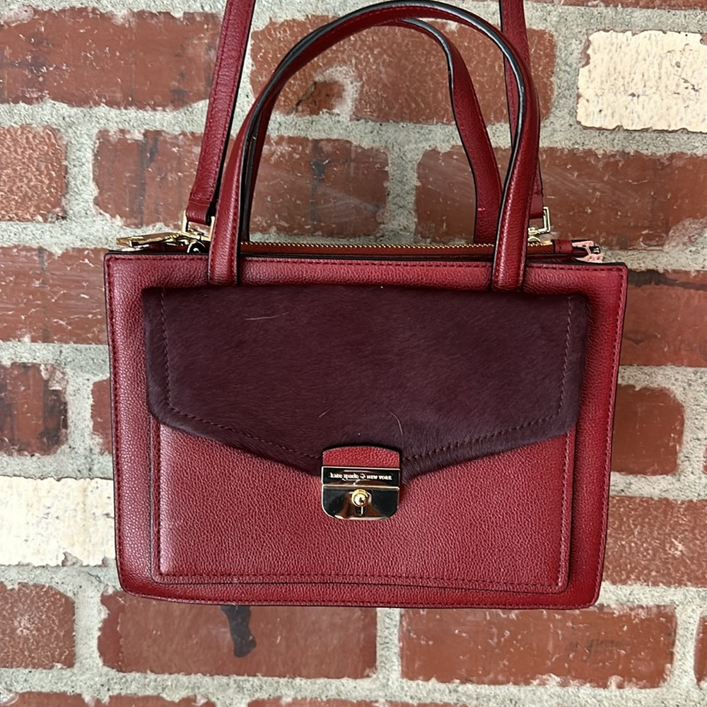 Kate Spade Zariah Hyde Place Leather/Calf Hair Satchel Handbag NWOT